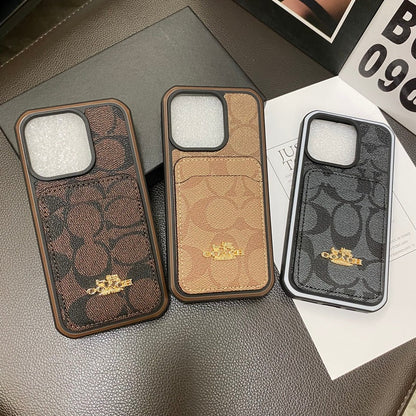 Klassisk iPhone-etui med kortholder kaffe -KB241416