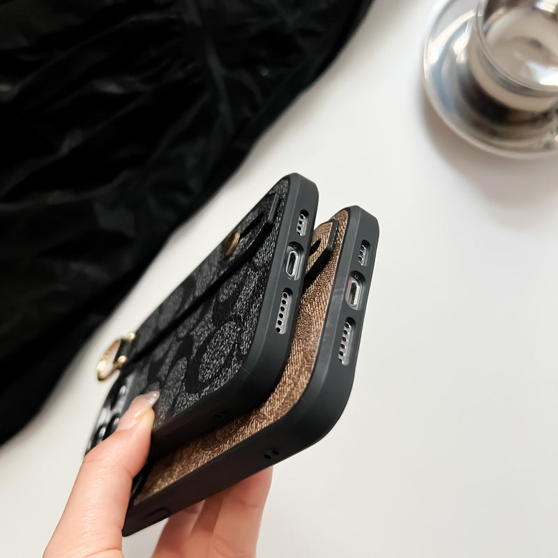 Klassieke iPhone-hoes met houder - Koffie-SW240330