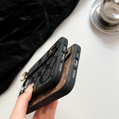 Klassieke iPhone-hoes met houder - Koffie-SW240330