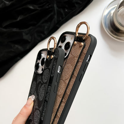 Klassieke iPhone-hoes met houder, zwart-SW240330