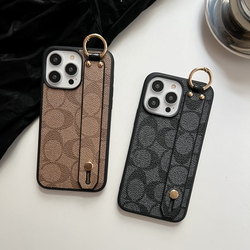 Klassieke iPhone-hoes met houder - Koffie-SW240330