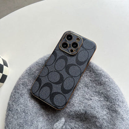 Funda iPhone Clásica Cuero Negro -QBK240513