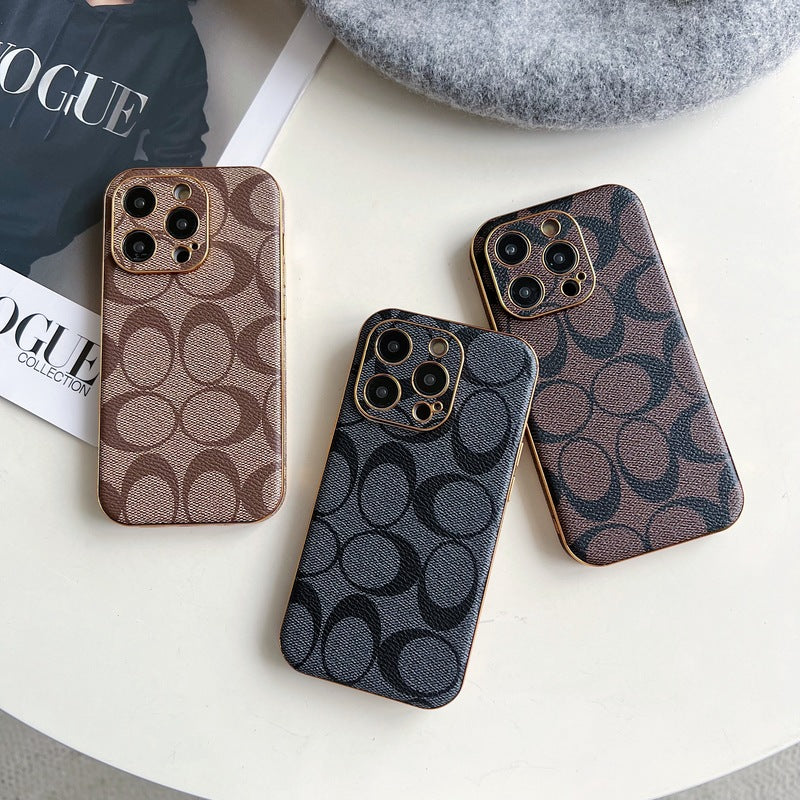 Funda iPhone Clásica Cuero Negro -QBK240513