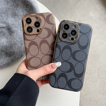 Funda iPhone Clásica Cuero Negro -QBK240513