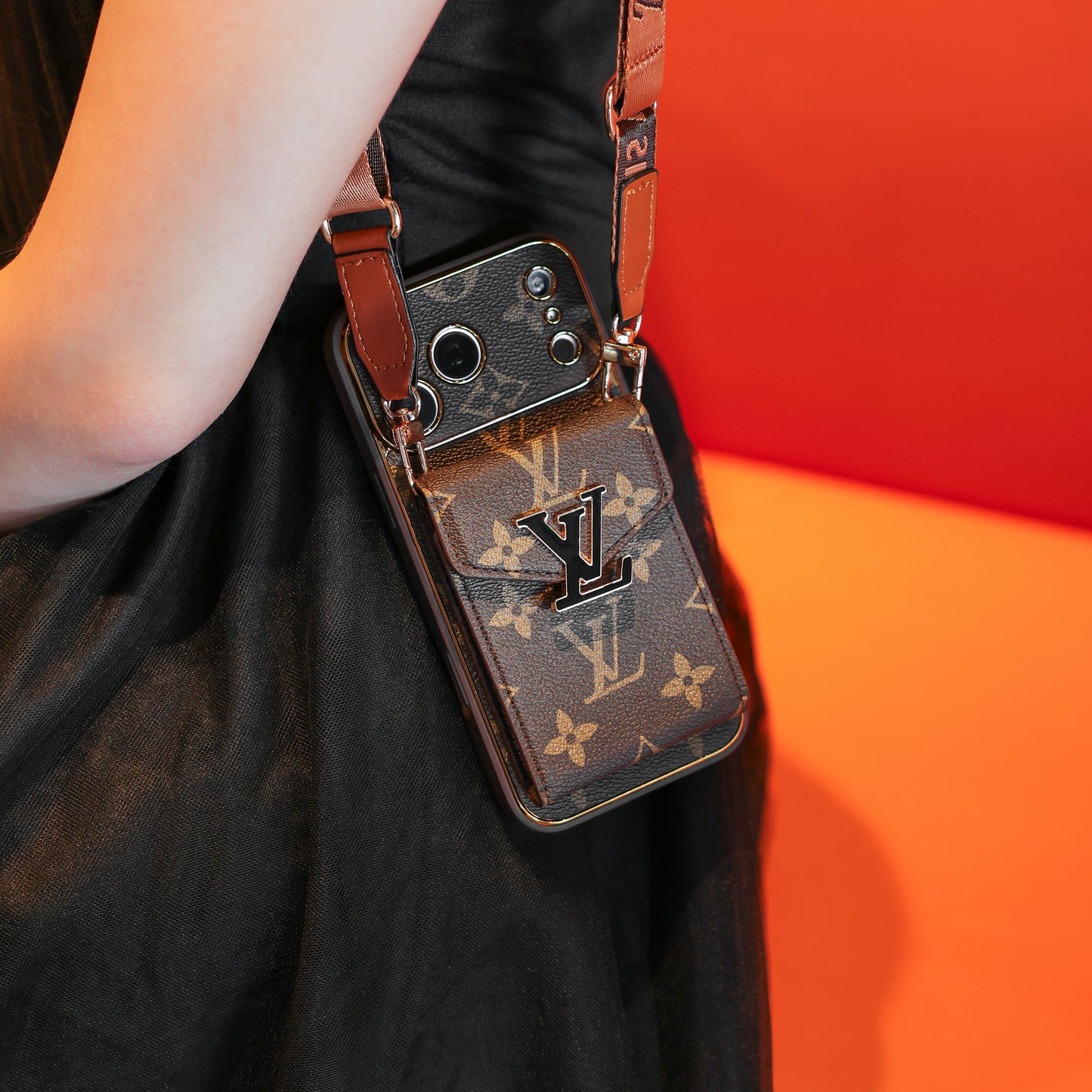 Premium Leather Crossbody Card Pocket Phone Case