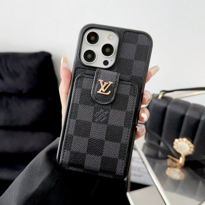 Luksus Black & White Card Bag iPhone-deksel