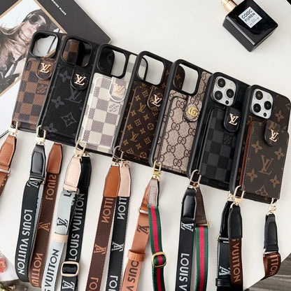 Torba na karty Premium Etui na iPhone'a z łańcuszkiem na ramię