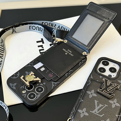 Cás iPhone Dubh Slabhra Mála Cárta Só