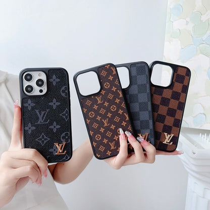 Funda de iPhone marrón clásica de lujo