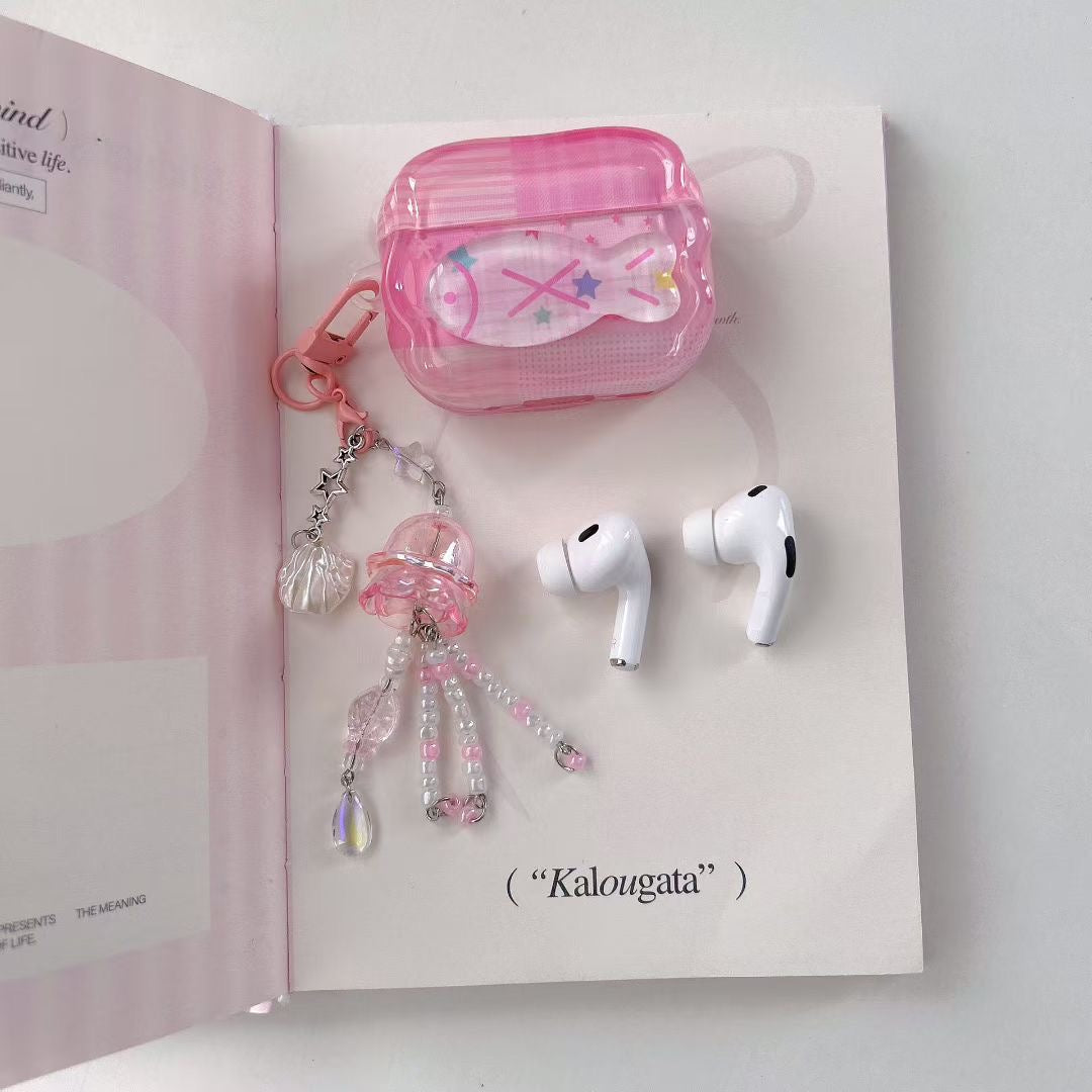 Pink Unicorn AirPods Case with Crystal Beaded Charm