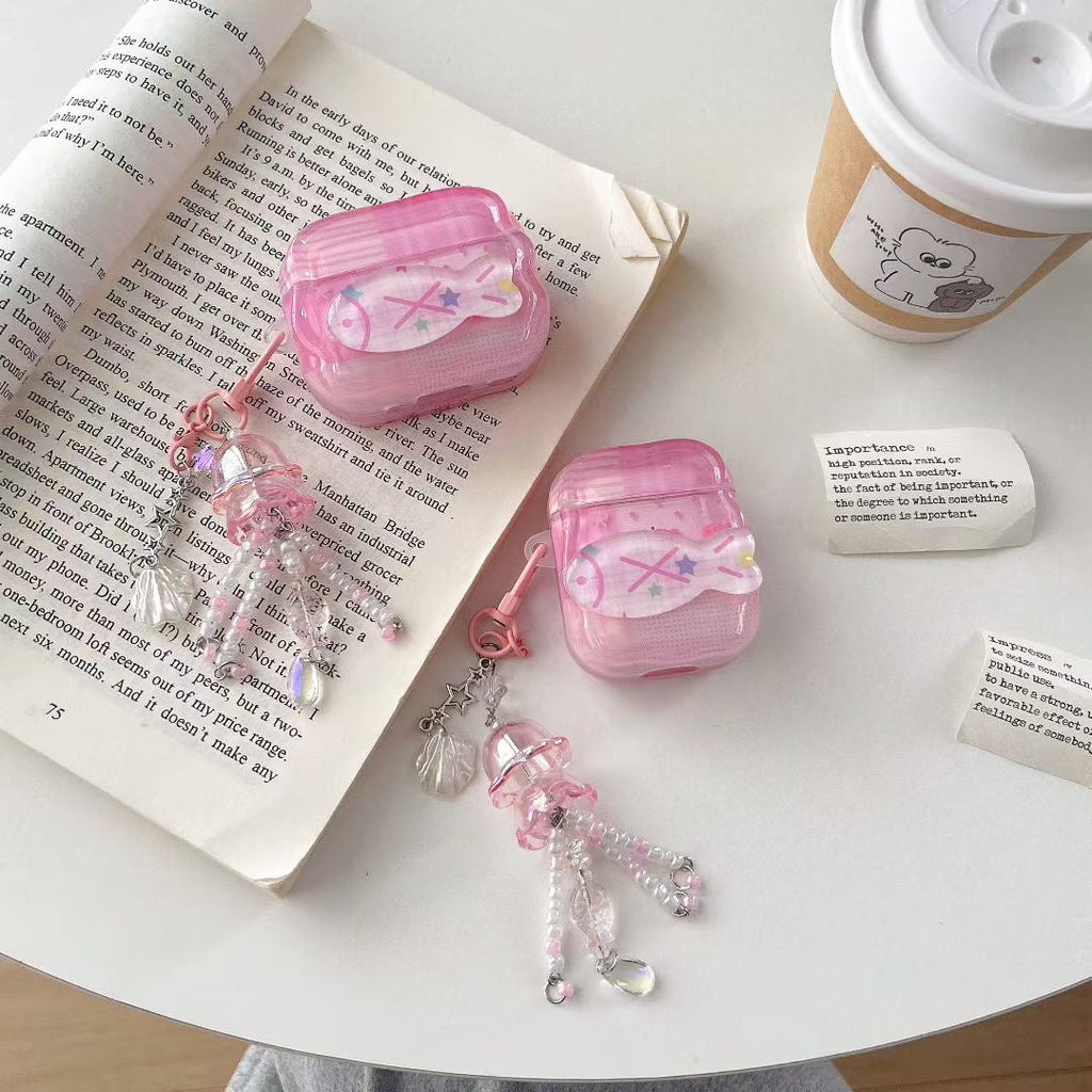 Pink Unicorn AirPods Case with Crystal Beaded Charm