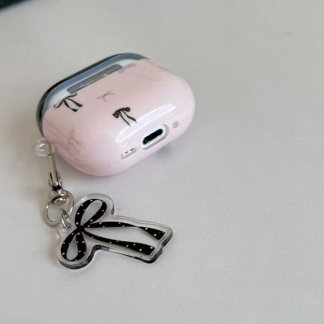 Pink Bow AirPods Case with Ribbon Charm