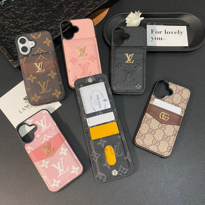 Ylellinen korttilaukku Klassisen värinen iPhone-kotelo