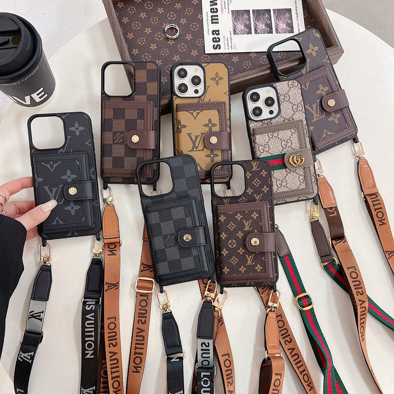 Luksusowe etui na karty Crossboday do iPhone'a
