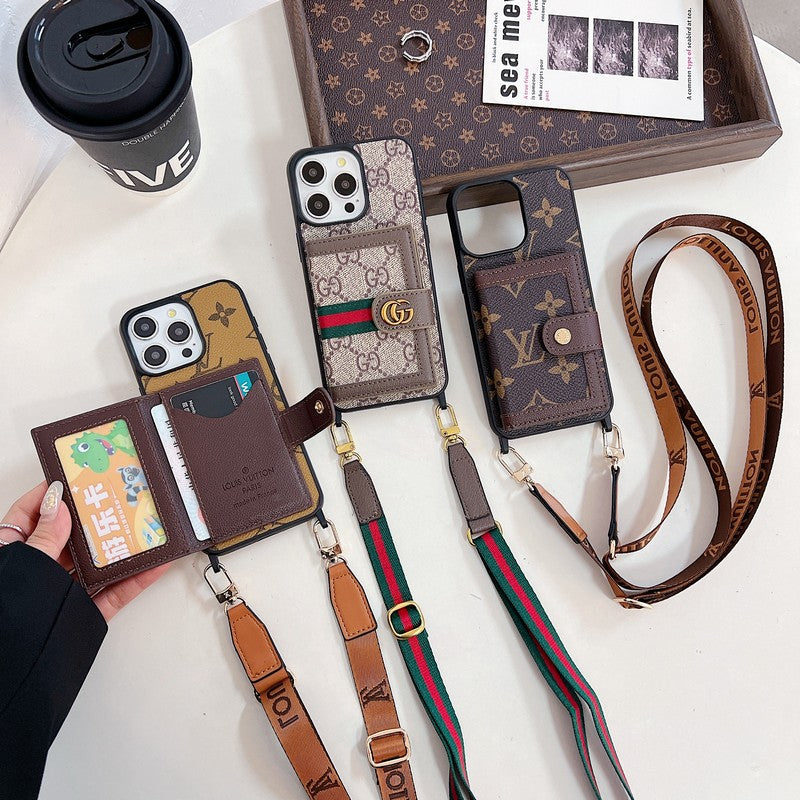Luksusowe etui na karty Crossboday do iPhone'a