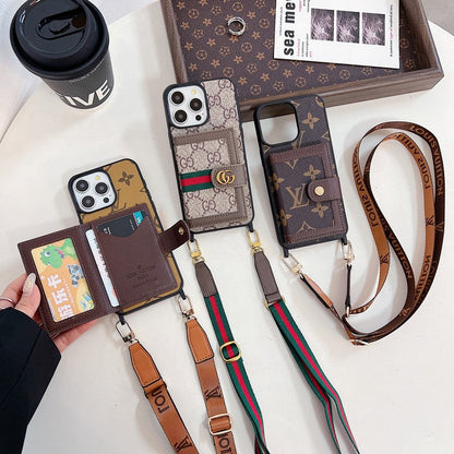 Luksusowe etui na karty Crossboday do iPhone'a