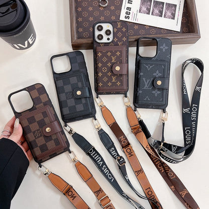Luksusowe etui na karty Crossboday do iPhone'a