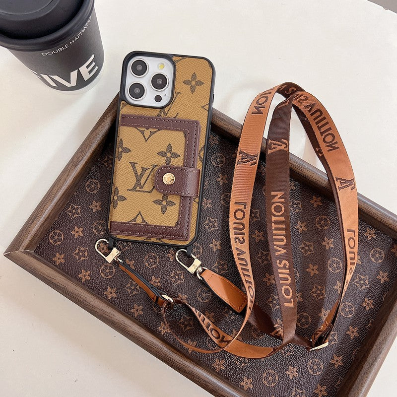 Luksusowe etui na karty Crossboday do iPhone'a