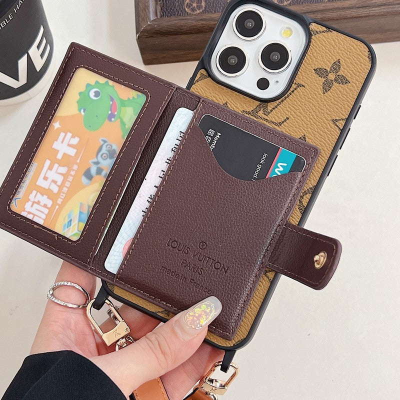 Luksusowe etui na karty Crossboday do iPhone'a