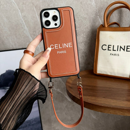 Mode handhouder lederen 16 iPhone-hoesje