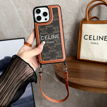 Mode handhouder lederen 16 iPhone-hoesje