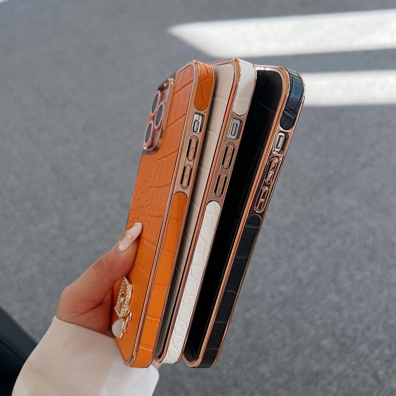 패션 다이아몬드 로고 로즈 골드 아이폰 케이스