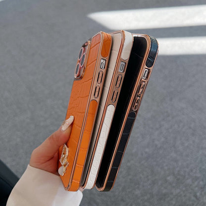 패션 다이아몬드 로고 로즈 골드 아이폰 케이스
