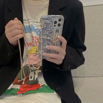 Μόδα Μαύρη & Γκρι Υφασμάτινη τσάντα για iPhone Θήκη για iPhone