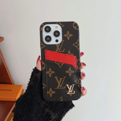 Funda clásica para iPhone con tarjetero de lujo
