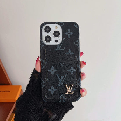 Funda clásica para iPhone con tarjetero de lujo