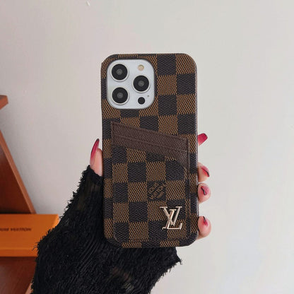 Funda clásica para iPhone con tarjetero de lujo