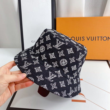Luxury Monogram Denim Bucket Hat | Luxury Designer 1v -hattu