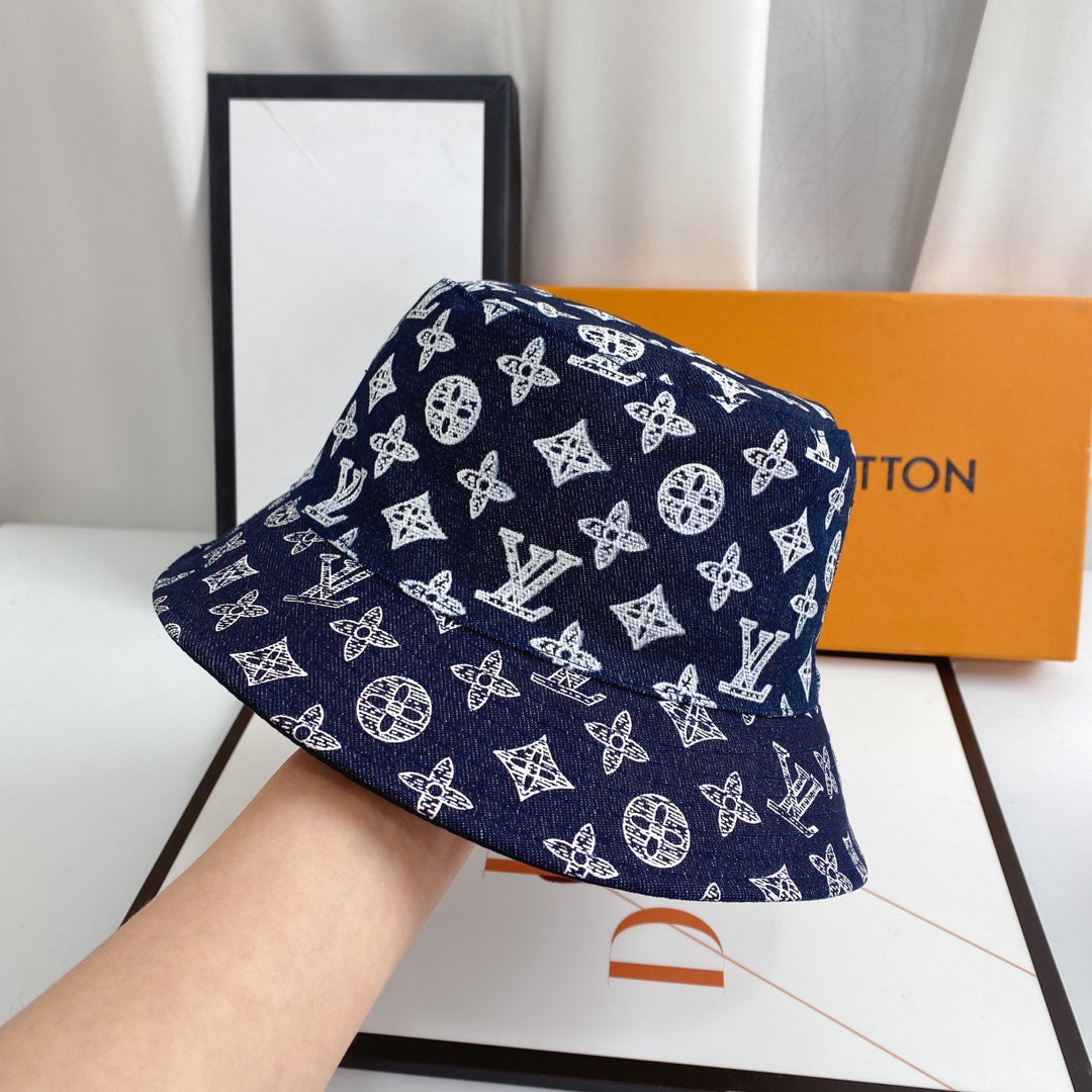 Luxury Monogram Denim Bucket Hat | Luxury Designer 1v -hattu