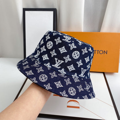 Luxury Monogram Denim Bucket Hat | Luxury Designer 1v -hattu