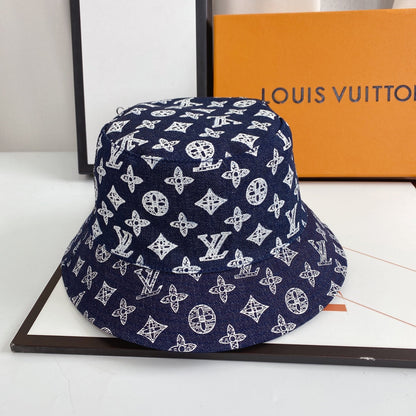 Luxury Monogram Denim Bucket Hat | Luxury Designer 1v -hattu