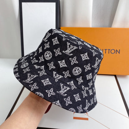 Luxury Monogram Denim Bucket Hat | Luxury Designer 1v -hattu