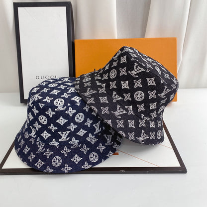 Luxury Monogram Denim Bucket Hat | Luxury Designer 1v -hattu