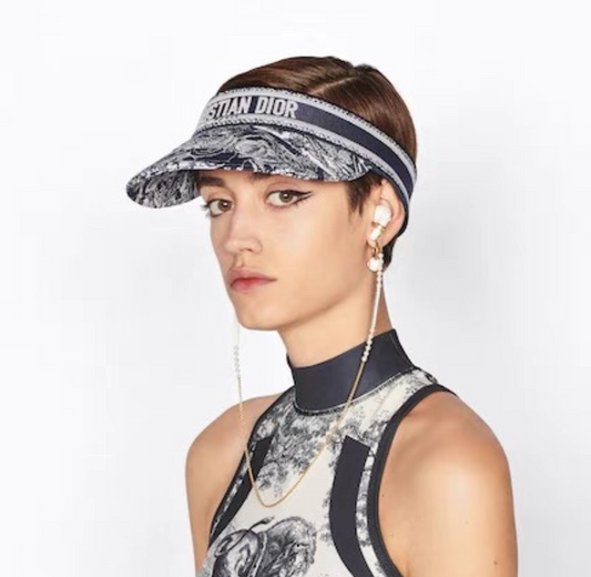 Vintage Bróidnithe Cotton Sun Visor | Hata Visor Inchoigeartaithe Dearthóir Só
