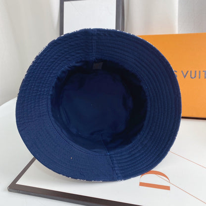 Luxury Monogram Denim Bucket Hat | Luxury Designer 1v -hattu