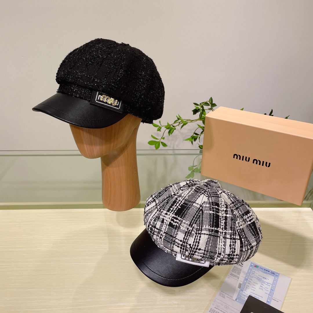 Luxuriöse Newsboy-Mütze aus Tweed | Luxus-Designerhut für Damen