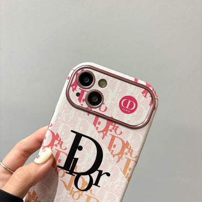 Mode wit en bruin lederen iPhone-hoesje