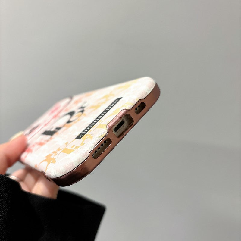 Mode wit en bruin lederen iPhone-hoesje
