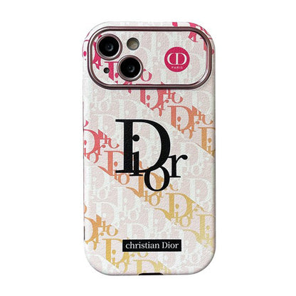 Mode wit en bruin lederen iPhone-hoesje
