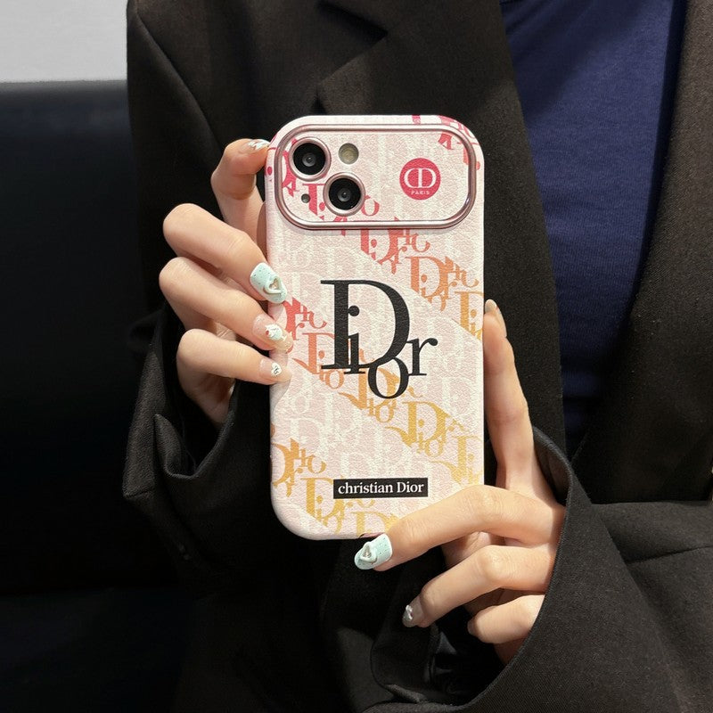 Mode wit en bruin lederen iPhone-hoesje