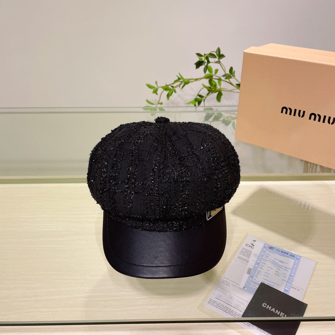Luxuriöse Newsboy-Mütze aus Tweed | Luxus-Designerhut für Damen