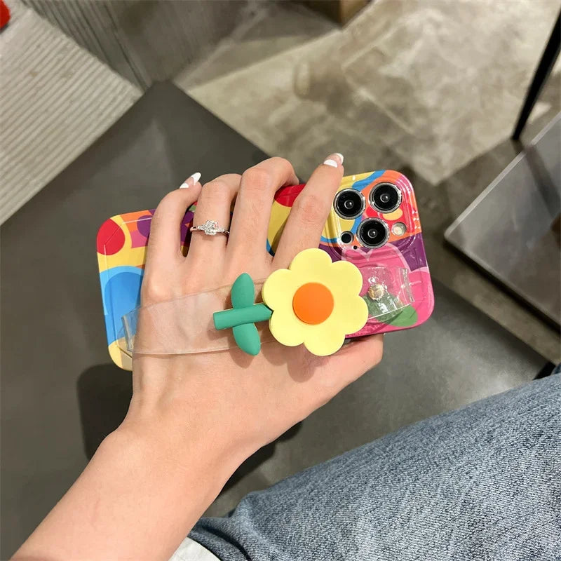 Advanced leather iPhone Case With Wallet And Strap Brown