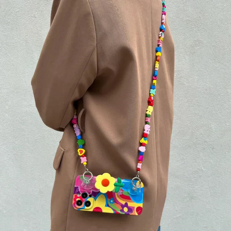 Advanced leather iPhone Case With Wallet And Strap Brown