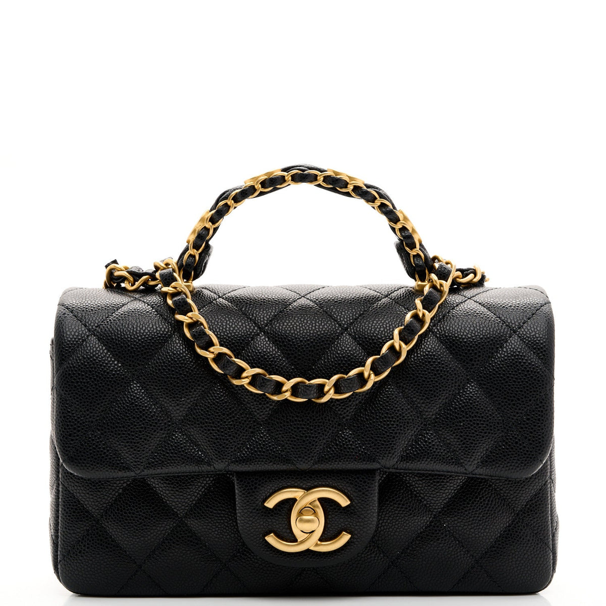 Caviar Quilted Mini Handy CC Flap Black