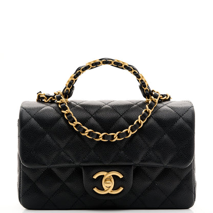 Caviar Quilted Mini Handy CC Flap Black