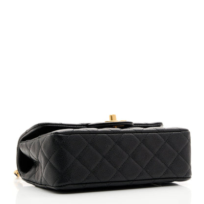 Caviar Quilted Mini Handy CC Flap Black